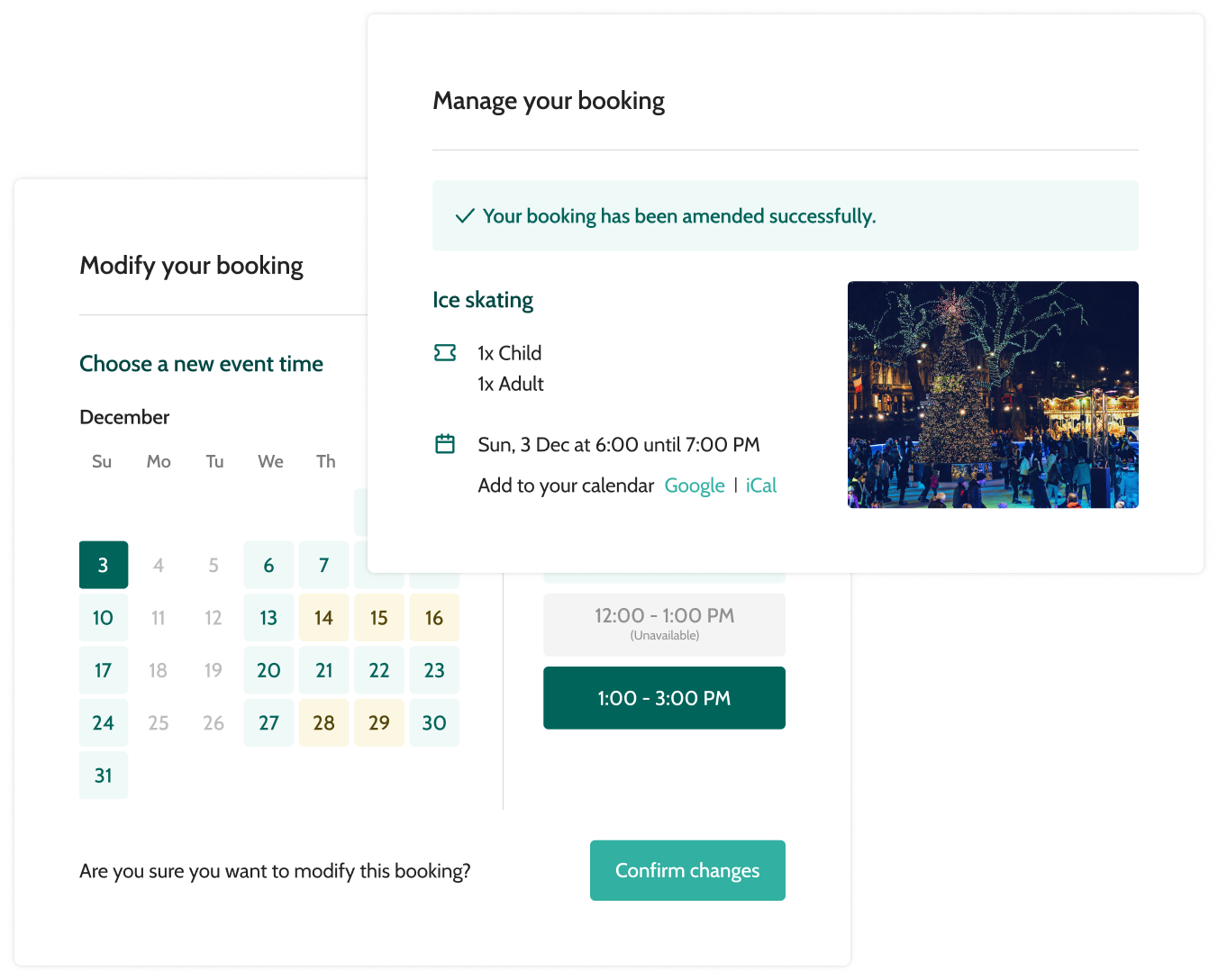 Christmas event ticketing system - Beyonk graphic interface